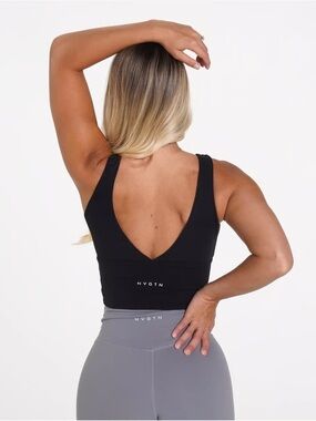 NVGTN Black V-Neck Support Bra